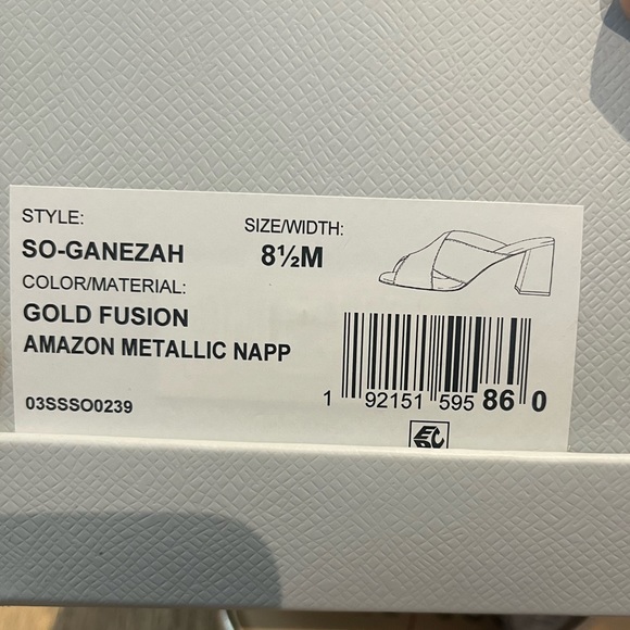 Sole Society Ganezah Gold Fusion Amazon Metallic Nappa Leather Slides - NIB - Picture 7 of 10